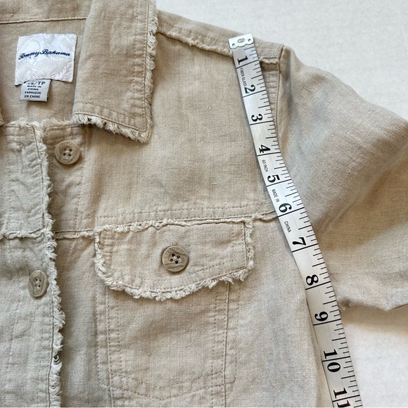 TOMMY BAHAMA Two Palms 100% Linen Raw Edge Jacket * SZ  XS - Picture 9 of 16